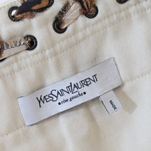 Load image into Gallery viewer, TOM FORD for YSL SS02 Cotton Laced Safari Skirt with Leopard trim (Beige) FR36