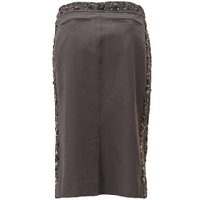 Load image into Gallery viewer, TOM FORD for YSL SS02 Cotton Laced Safari Skirt with Leopard trim (brown) FR36