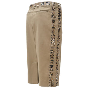 TOM FORD for YSL SS02 Cotton Laced Safari Skirt with Leopard Trim (Savana) FR40