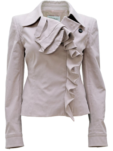 TOM FORD for YSL FW03 Cotton High Neck Blazer with Ruffle Detailing (light lilac) FR38