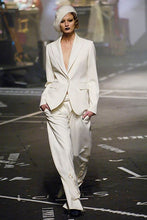 Load image into Gallery viewer, JOHN GALLIANO Ready-to-wear FW2005 Cotton and Silk Officer Pants with Contrast Piping (cream) FR38