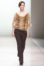 Load image into Gallery viewer, STELLA McCARTNEY for CHLOÉ Runway FW01 Silk Ombré Pearl Trim Evening Top (multi) FR38