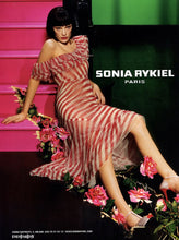 Load image into Gallery viewer, SONIA RYKIEL Runway SS06 Mesh Layer Cotton Bias Cut Ruffled Collar Dress (red/white) FR42