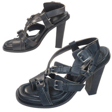 Load image into Gallery viewer, NICOLAS GHESQUIÈRE &amp; PIERRE HARDY for BALENCIAGA SS03 Leather High-heeled Buckle and Strap Sandals (black) FR41,5