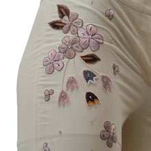 Load image into Gallery viewer, JOHN GALLIANO 2000s Embroidered Cotton Flared Pants (vanilla) FR36