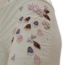 Load image into Gallery viewer, JOHN GALLIANO 2000s Embroidered Cotton Flared Pants (vanilla) FR36