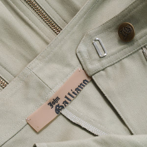 JOHN GALLIANO Ready-to-wear SS2003 Cotton Herringbone Cargo Pants (beige) FR38