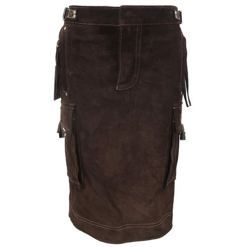 DSQUARED2 FW04 Suede Pencil Skirt (brown) IT44