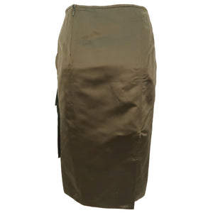TOM FORD for GUCCI Runway SS2001 Silk Mix Combat Skirt (khaki) IT42