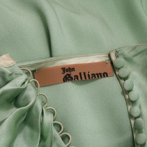 JOHN GALLIANO Ready-to-wear SS2005 Crepe Satin Draped Bustier Dress (green) FR40