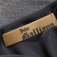 Load image into Gallery viewer, JOHN GALLIANO Silk Mix Bias Cut Lace Trim Slip Dress (silver) FR38