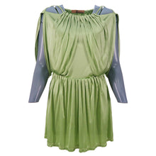 Load image into Gallery viewer, JOHN GALLIANO Circa 2005 Pleated Mini Dress (mint green) FR38