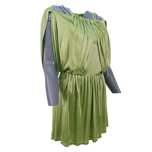 JOHN GALLIANO Circa 2005 Pleated Mini Dress (mint green) FR38