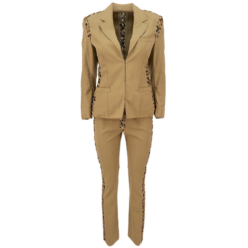 TOM FORD for YSL SS02 Cotton Laced Safari Suit with Leopard Trim (Savana) FR36