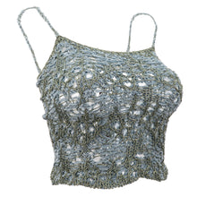 Load image into Gallery viewer, JOHN GALLIANO 90s Crochet Effect Wool-Mix Strappy Top (multi) Small