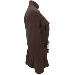 JEAN PAUL GAULTIER SS03 Silk Linen Officer’s Jacket (brown) FR40