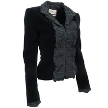 Load image into Gallery viewer, TOM FORD for YSL Runway FW01 Cotton Velvet Blazer with Ruffle Detailing (black) FR38