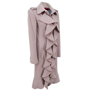 TOM FORD for YSL Runway FW03 Wool Tailored Coat with Ruffle Detailing (dusty pink) FR38