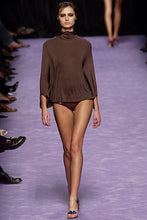 Load image into Gallery viewer, TOM FORD for YSL Fine Cotton Turtleneck Top (plum) Medium